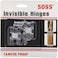 SOSS 101CUS26D Mortise Mount Invisible Hinges with 4 Holes Zinc Satin Chrome Finish 11116 Leaf Height 38 Leaf Width 2964 Leaf Thickness 5 x 34 Screw Size 1 Pair