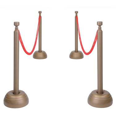 Beistle Red Rope Stanchion Set Awards Night Decorations VIP Party RedBronze Plastic