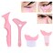 4 Pcs All In One Eyeliner Stencils Wing Tips Eyeshadow and Eyeliner Stencils Pad Silicone eyeshadow baffle Defined Eyeliner Eyelash Guide Tool for Beginners and Makeup Masters Pink