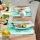 DII Basic Everyday Ribbed Tabletop 100 Cotton Placemat Set 13x19 Aqua 6 Piece