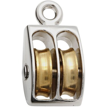 National Hardware N243600 3204BC Fixed Double Pulley in Nickel