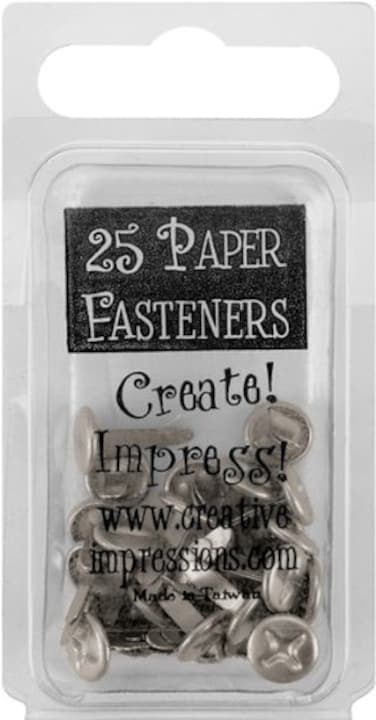 Creative Impressions Metal Paper Fasteners 10mm 25Pkg Screw Heads  Pewter