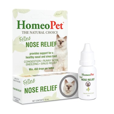 HomeoPet Feline Nose Relief Natural Nasal and Sinus Medicine for Cats Pet Medicine 15 Milliliters
