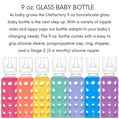 Lifefactory Baby Bundle  Bottle Set  RaspberryPurple  9 oz  2 pk
