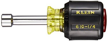 Klein Tools 61014 14Inch Stubby Nut Driver Made in USA 112Inch Hollow Shaft and Cushion Grip Handle