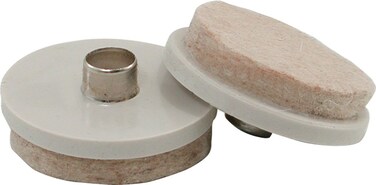 Shepherd Hardware 9936 Nail On Furniture Glides with Felt Pads 1Inch and 112Inch 20Count Almond