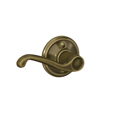 Schlage F170 FLA 609 RH Right Handed Flair Door Lever One Sided NonTurning Dummy Door Handle Antique Brass