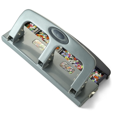 Officemate 3Hole Punch with Pull Out Chip Drawer 20 Sheets Metallic Silver