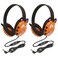 Califone 2810TI Tiger Motif Listening First Stereo Headphone Pack of 2 Adjustable Headband Comfortable for Extended wear Specifically Sized for Young Children