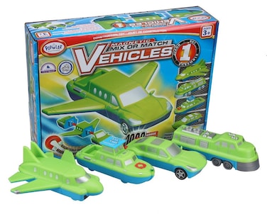 Magnetic Mix or Match Vehicles 1 Toy Play Set 12 Pieces