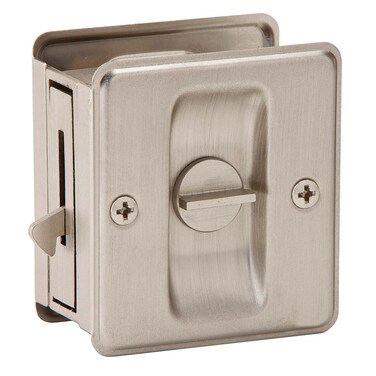 Ives by Schlage 991B619 Sliding Door Lock Satin Nickel