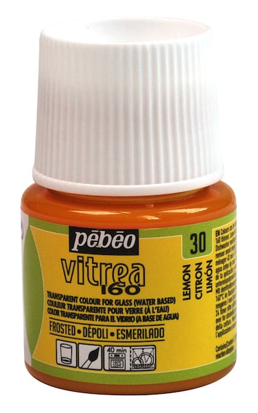 Pebeo Vitrea 160 Frosted Glass Paint 45 ml Bottle  Lemon
