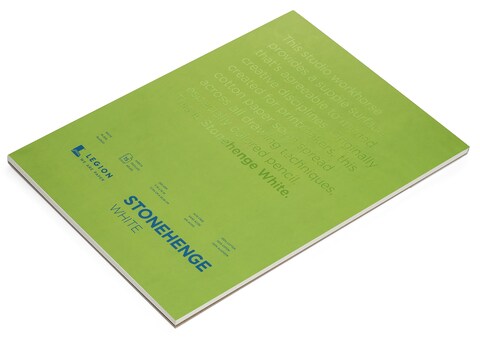 Stonehenge 100 Cotton Medium Weight Pad White 11 x 14 inches 250gsm 15 Sheets for Dry Media