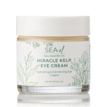 SeaEl Miracle Sea Kelp Eye Cream Hydrating  Correcting Yerba Mate Caffeine  Hyaluronic Acid for Dark Circles Bags  Puffiness  Daily Anti Aging Moisturizer for Women  Men Vegan  1 Oz