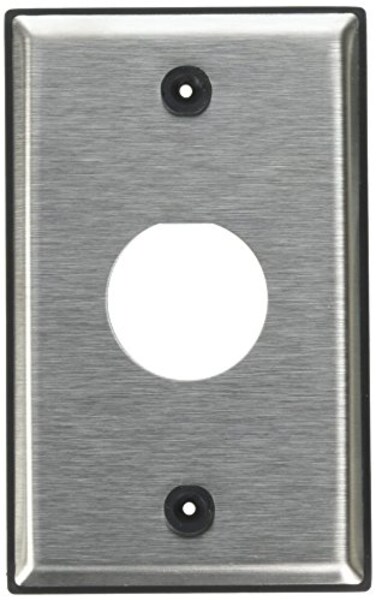 Leviton D67101S1 1 Port SingleGang DuraPort Industrial StainlessSteel Wallplate