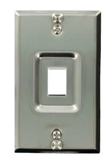 Leviton 4108WSP QuickPort Telephone Wall Jack Stainless Steel