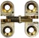 SOSS  100CUS4 Mortise Mount Invisible Hinges with 4 Holes Zinc Satin Brass Finish 1 Leaf Height 38 Leaf Width 1532 Leaf Thickness 5 x 34 Screw Size 1 Pair