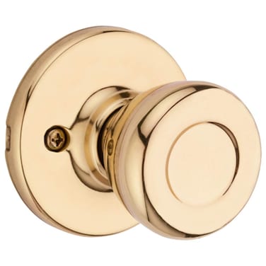 Kwikset Tylo Dummy Door Knob Single Sided Handle for Closets French Double Doors and Pantry Polished Brass NonTurning Interior PushPull Door Knob 1 Count Pack of 1