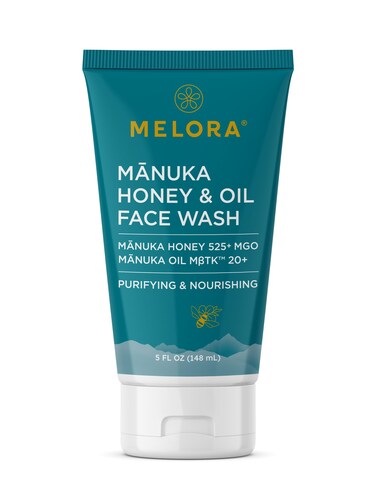 MELORA Manuka Honey Face Wash 5 Oz Daily Skin Care Facial Cleanser  Makeup Remover with Manuka Honey  Oil for Dry or Sensitive Skin  AntiAging Face Wash for Women  Men