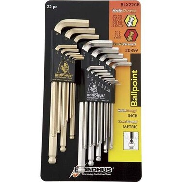 Bondhus 20399 Ball End LWrench DoublePK wBriteGuard  GoldGuard Finish