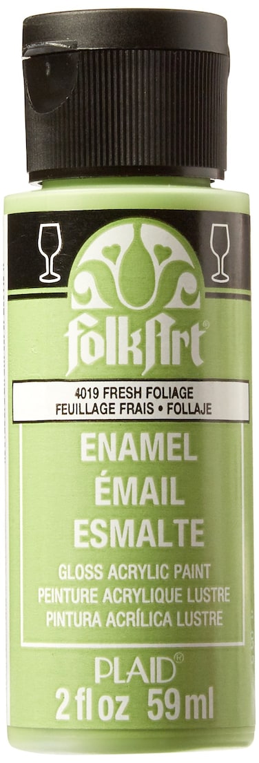 FolkArt Enamel Glass  Ceramic Paint in Assorted Colors 2 oz 4019 Fresh Foliage
