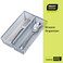 Smart Design Drawer Organizer  9 x 3 Inch  Steel Metal Mesh Tray  w Interlocking Arm Connection  Utensils Silverware Organization  Kitchen Silver