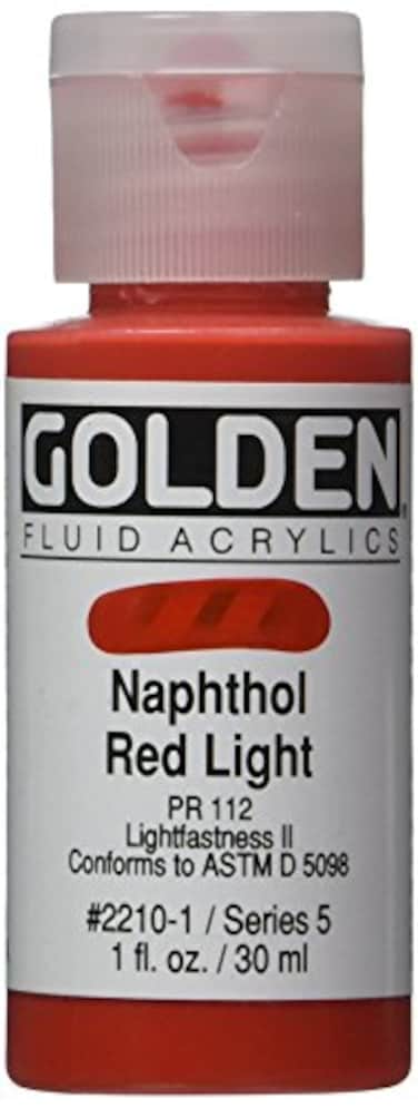 Golden Fluid Acrylic Paint 1 OunceNaphthol Red Light