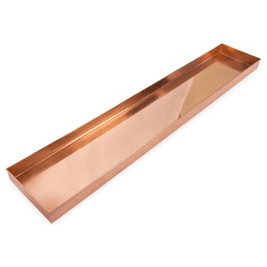 Achla Designs Long Copper Rectangular Windowsill Plant Tray 29in