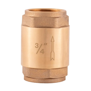 EZFLO Brass InLine Check Valve 34 Inch IPS Stainless Steel Spring 20403LF