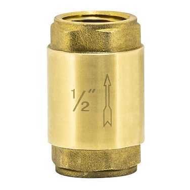 EZFLO Brass InLine Check Valve 12 Inch IPS Stainless Steel Spring 20401LF
