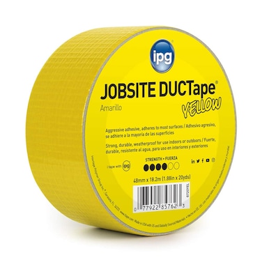 IPG JobSite DUCTape Colored Duct Tape 188 x 20 yd Yellow Single Roll