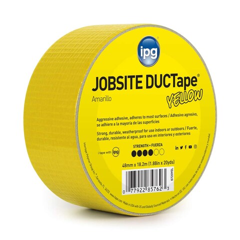 IPG JobSite DUCTape Colored Duct Tape 188 x 20 yd Yellow Single Roll