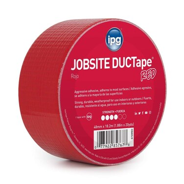 IPG JobSite DUCTape Colored Duct Tape 188 x 20 yd Red Single Roll