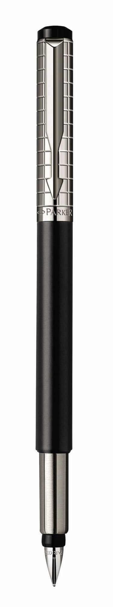 Parker Vector Black SS Chiselled Medium Point Fountain Pen  S0908800