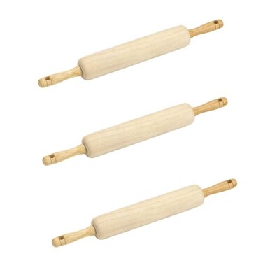Good Cook Classic Wood 10 Inch Rolling Pin 23830 3 Pack