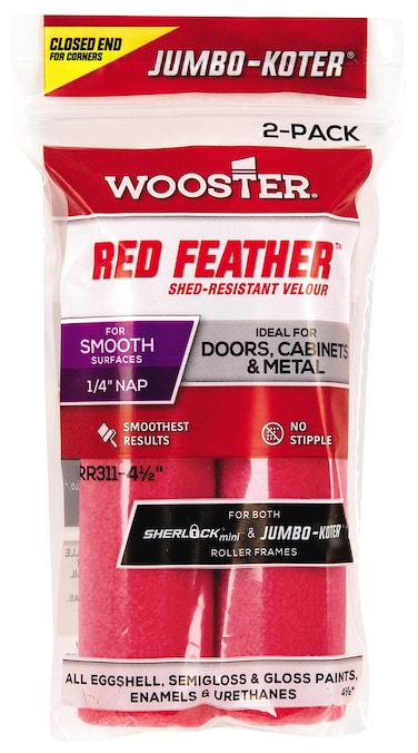 Wooster Brush RR3114 12 JumboKoter Red Feather Shed Resistant Paint Roller Cover 14 in Nap 412 in L 34 in 45 Inch