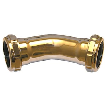 LASCO 033861 114Inch Chrome Plated Brass Slip Joint Both Ends 45Degree Elbow with Nuts and Washers