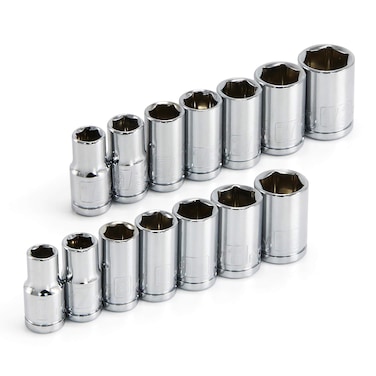 Alltrade 640087 14 Dr SAEMm 6Pt Socket Set 14 Piece