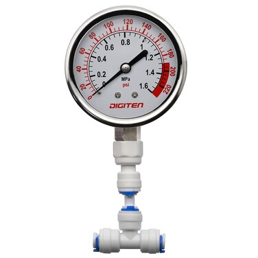 DIGITEN 38 Water Pressure Gauge Meter 016MPa 0220psi for Reverse Osmosis System Pump
