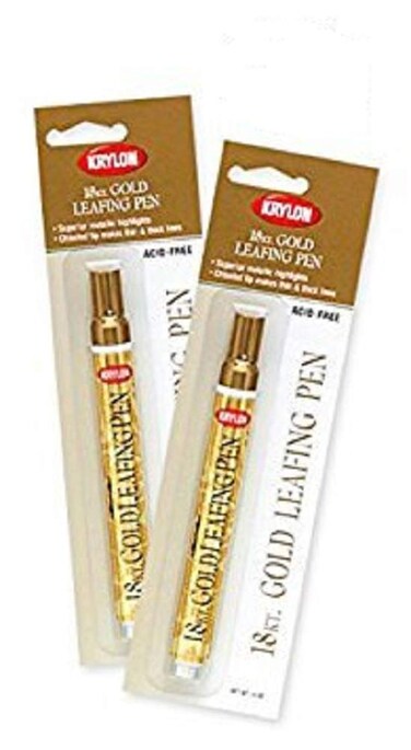 Krylon 18 Kt Gold Leafing Pen Marker Provides Beautiful Highlights For Art Craft And Home Projects Pkg2