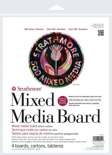 ProArt 56411 500 Series Mixed Media Board Vellum 11x14 4 Sheets