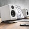 Audioengine DS1M Metal Speaker Stands Pair  Tilted for Desktop PC Speakers Studio and Bookshelf Speakers