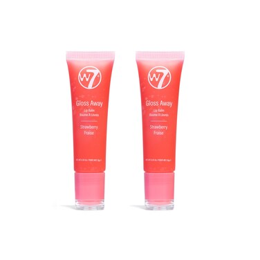W7 Gloss Away Lip Balm  2 Piece Set  Nourishing Lip Balm Formula With Shea Butter  Strawberry
