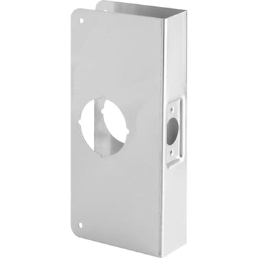 PrimeLine U 9552 Stainless Steel Lock and Door Reinforcement Plate for 134 In Thick Doors Stainless Steel Finish Single Pack