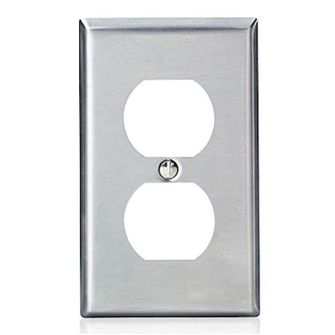 Leviton 84003 1Gang Duplex Device Receptacle Wallplate Standard Size Device Mount Stainless Steel