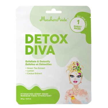 MaskerAide Detox Diva Detoxifying Face Mask with Green Tea for Acne  Blemishes Exfoliate  Detoxify Korean Skincare 1 Pack