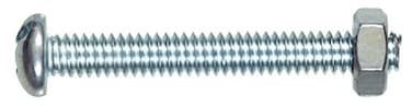 The Hillman Group 35200 Round Head Combo Machine Screw with Nut 832 x 114Inch 100Pack