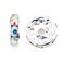 RUBYCA 100pcs 10mm A Round Rondelle Spacer Charm Beads Silver Tone AB White Czech Crystal