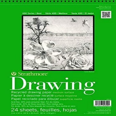 Strathmore 400 Series Recycled Drawing Pad Medium Surface 11x14 Wire Bound 24 Sheets
