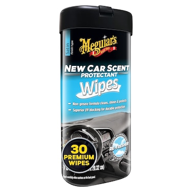 Meguiars New Car Scent Protectant Wipes  Easy to Use Car Wipes that Protect and Freshen Your Cars Interior  Ideal for Car Detailing  Maintenance  30 Ct